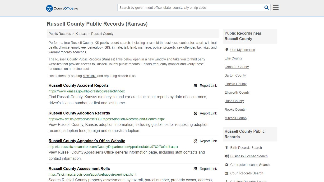 Russell County Public Records (Kansas) - County Office